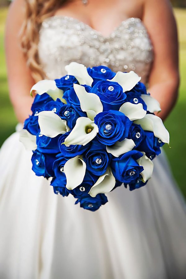 colbalt blue wedding flowers
